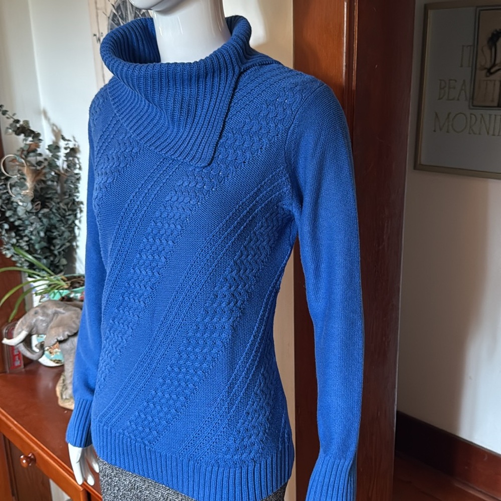 NWT northern reflections size small Blue Cable Knit Turtleneck Sweater
